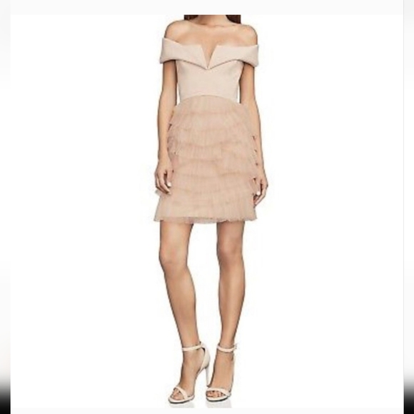 BCBG MaxAzria Marquise Off The Shoulder Ruffle dress - Picture 4 of 4